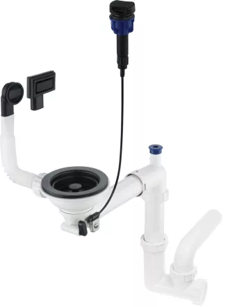 Deante Space-Saver helytakarékos szifon egymedencés gránit mosogatókhoz, matt fekete ZXY N972
