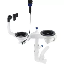   Deante Space-Saver szifon 1,5 és 2 medencés gránit mosogatókhoz, matt fekete ZXY N973