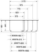 Duravit Happy D.2 fémállvány a 231810 mosdóhoz 0030761000