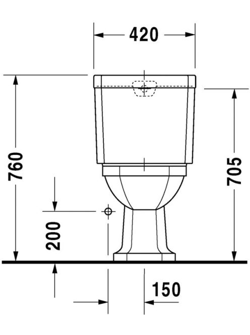 Duravit 1930 alsós monoblokk WC csésze 0227010000