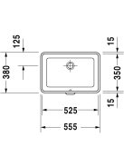Duravit 2nd floor WonderGliss beépíthető mosdó 55,5x38 03165300001