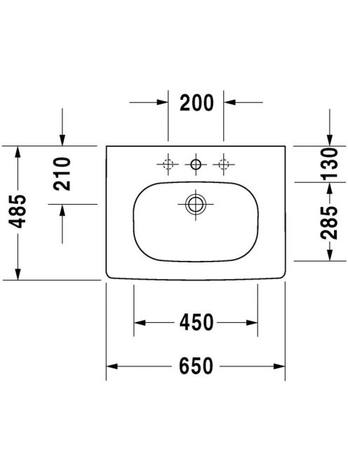 Duravit D-Code aláépíthető mosdó 65x48,5 03426500002