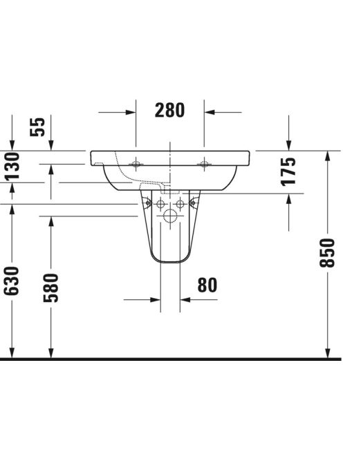 Duravit D-Code aláépíthető mosdó 65x48,5 03426500002