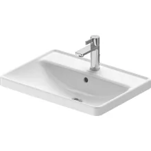   Duravit D-Neo felülről beépíthető mosdó 60x44 cm egy nyitott csaplyukkal és túlfolyóval, fehér alpin 0357600027