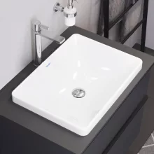   Duravit D-Neo csaplyuk nélküli beépíthető mosdó 60x44 cm, WonderGliss bevonattal 03586000791