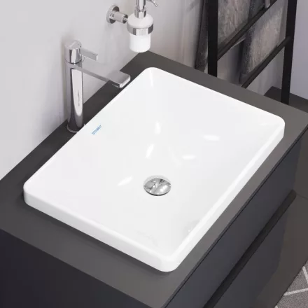 Duravit D-Neo csaplyuk nélküli beépíthető mosdó 60x44 cm, WonderGliss bevonattal 03586000791
