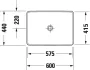 Duravit D-Neo csaplyuk nélküli beépíthető mosdó 60x44 cm, WonderGliss bevonattal 03586000791