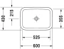Duravit DuraStyle WonderGliss beépíthető mosdó 60x43 03726000001