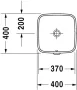 Duravit DuraStyle WonderGliss beépíthető mosdó 37x37 03733700001