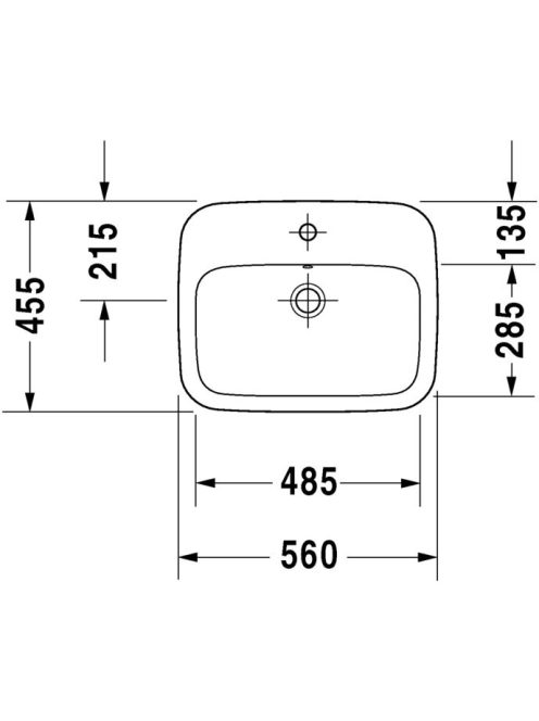 Duravit DuraStyle beépíthető mosdó 56x45,5 0374560000