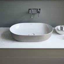   Duravit Luv ráültethető mosdótál 60x40 cm, matt szürke/fehér, WonderGliss bevonattal 03796023001