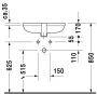 Duravit Happy D.2 beépíthető mosdó 52x38,5 0457480000