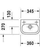 Duravit D-Code balos kézmosó 36x27 07053600092