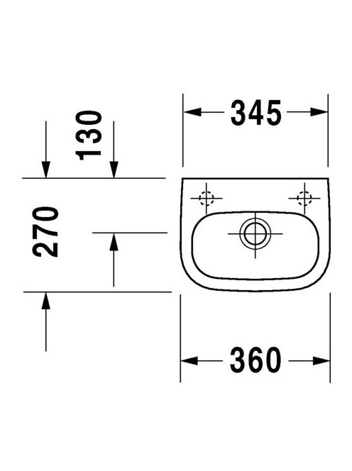 Duravit D-Code balos kézmosó 36x27 07053600092