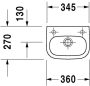 Duravit D-Code balos kézmosó 36x27 07053600092