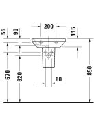 Duravit DuraStyle WonderGliss kézmosó 45x33,5 cm, fehér 07084500001