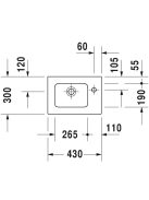 Duravit ME by Starck aláépíthető mosdó 43x30 0723430041