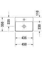 Duravit DuraSquare kézmosó 45x35 0732450071