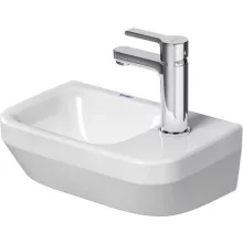   Duravit No.1 kézmosó túlfolyó nélkül 360x220 mm, jobb oldali csaplyukka, magasfényű fehér 07453600412