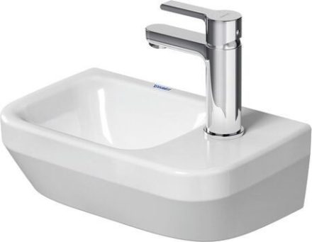 Duravit No.1 kézmosó túlfolyó nélkül 360x220 mm, jobb oldali csaplyukka, magasfényű fehér 07453600412