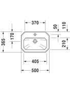 Duravit 1930 kézmosó 50x36,5 cm, WonderGliss bevonattal 07855000001