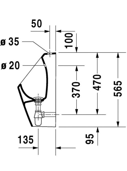 Duravit D-Code felső bekötésű piszoár 0828300000
