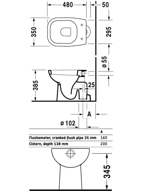Duravit D-Code alsós álló WC csésze 21100100002