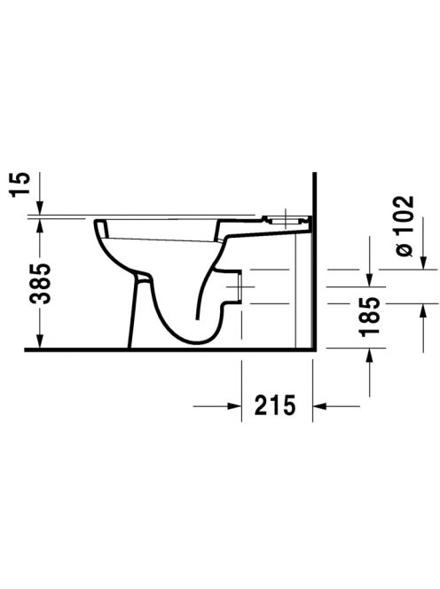 Duravit D-Code falra tolható monoblokk WC csésze 21180900002