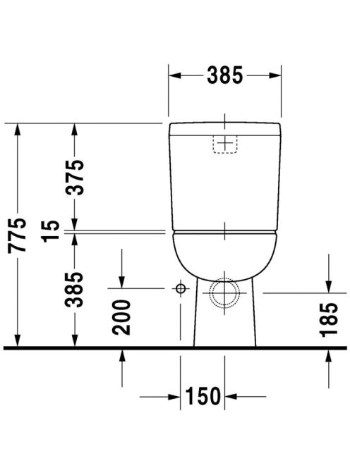 Duravit D-Code falra tolható monoblokk WC csésze 21180900002
