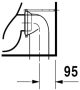 Duravit Starck 2 falra tolható vario kifolyású kerámia WC csésze 36x57 cm, ülőke nélkül 2128090000