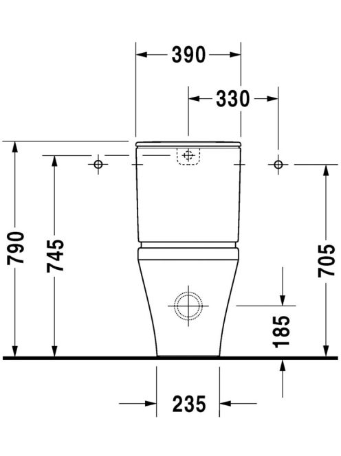 Duravit DuraStyle hosszított monoblokk WC csésze 2156090000