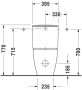 Duravit ME by Starck öblítőperemes monoblokk WC csésze 37x65 cm, WonderGliss bevonattal 21700900001