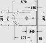 Duravit No.1 DuraStyle Basic falhoz rögzíthető álló bidé 365x570 mm, magasfényű fehér 22961000002