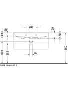 Duravit Happy D.2 aláépíthető mázas mosdó 100x50,5 2318100000