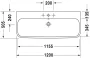 Duravit Happy D.2 WonderGliss mosdó 1200mm 23181200001