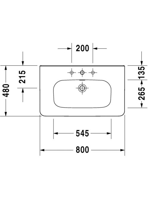 Duravit DuraStyle bútorral aláépíthető mosdó 80x48 2320800000