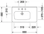 Duravit DuraStyle bútorral aláépíthető aszimmetrikus balos mosdó 80x48 2325800000