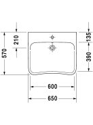 Duravit DuraStyle Med akadálymentes mosdó 65x57 2330650000