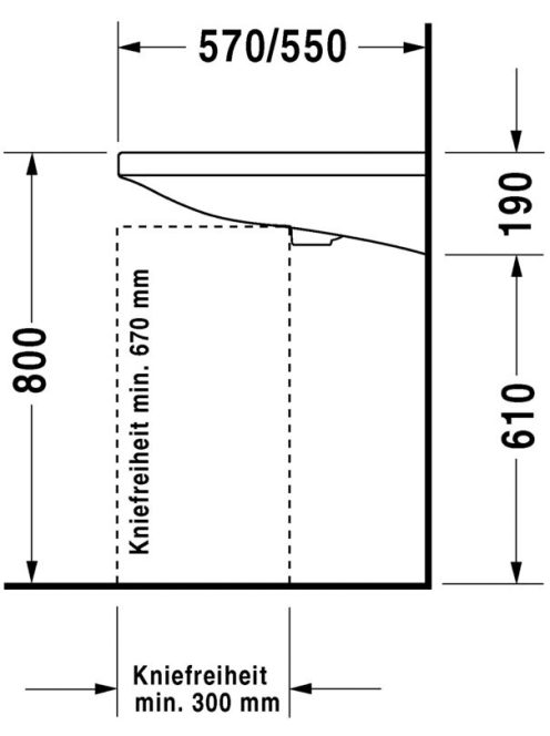 Duravit DuraStyle Med akadálymentes mosdó 65x57 2330650000