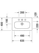 Duravit DuraStyle bútorral aláépíthető compact mosdó 63,5x40 2337630000