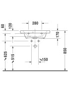 Duravit DuraStyle bútorral aláépíthető compact mosdó 63,5x40 2337630000