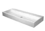 Duravit Vero Air csiszolt kerámia mosdó 120x47 cm, WonderGliss bevonattal, csaplyuk és túlfolyó nélkül, alpin fehér 23501200791