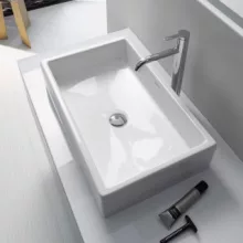   Duravit Vero Air csiszolt kerámia mosdó 60x38 cm, WonderGliss bevonattal, csaplyuk és túlfolyó nélkül, alpin fehér 23516000001