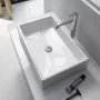 Duravit Vero Air csiszolt kerámia mosdó 60x38 cm, WonderGliss bevonattal, csaplyuk és túlfolyó nélkül, alpin fehér 23516000001