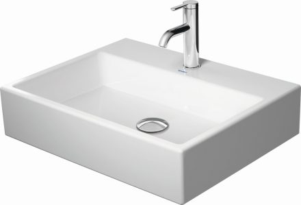 Duravit Vero Air csiszolt kerámia mosdó 60x47 cm, WonderGliss bevonattal, túlfolyó nélkül, alpin fehér 23526000411