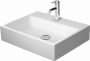 Duravit Vero Air csiszolt kerámia mosdó 60x47 cm, WonderGliss bevonattal, túlfolyó nélkül, alpin fehér 23526000411