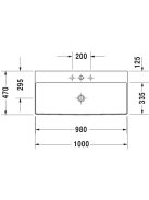 Duravit DuraSquare WonderGliss aláépíthető mosdó 100x47 23531000411