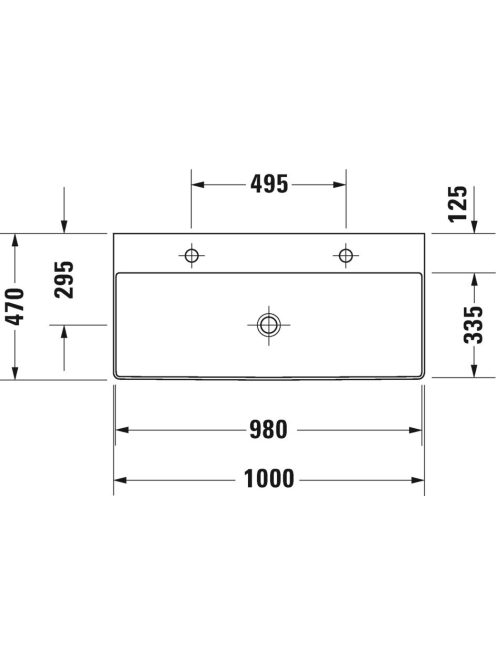 Duravit DuraSquare WonderGliss aláépíthető mosdó 100x47 23531000431