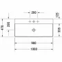 Duravit DuraSquare 100cm mosdó csaplyuk nélkül 2353100070