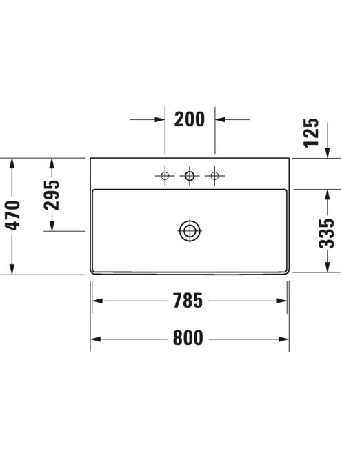 Duravit DuraSquare WonderGliss aláépíthető mosdó 80x47 23538000411